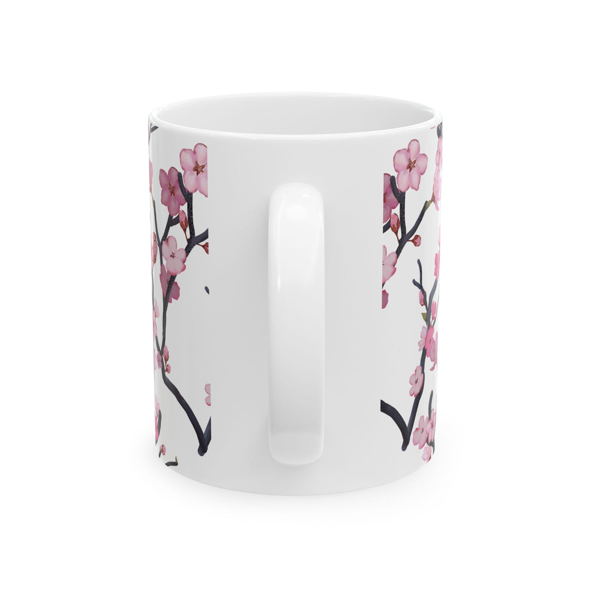 Cherry Blossom White Ceramic Mug, (11oz, 15oz) White