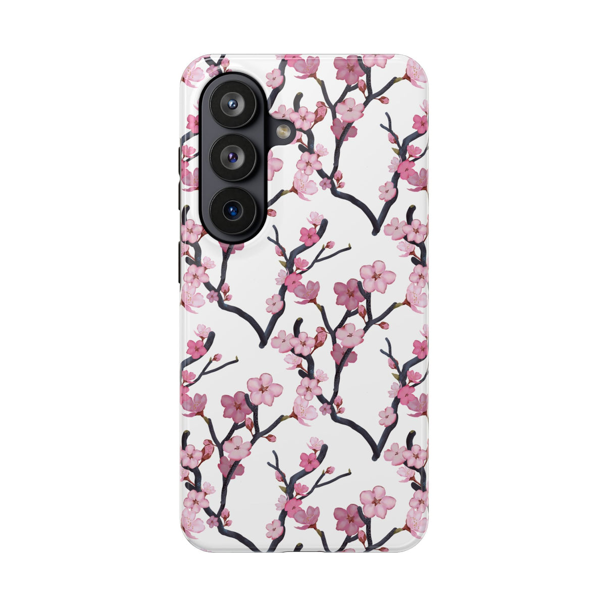 Samsung Galaxy Tough Phone Cases Cherry Blossom White Background