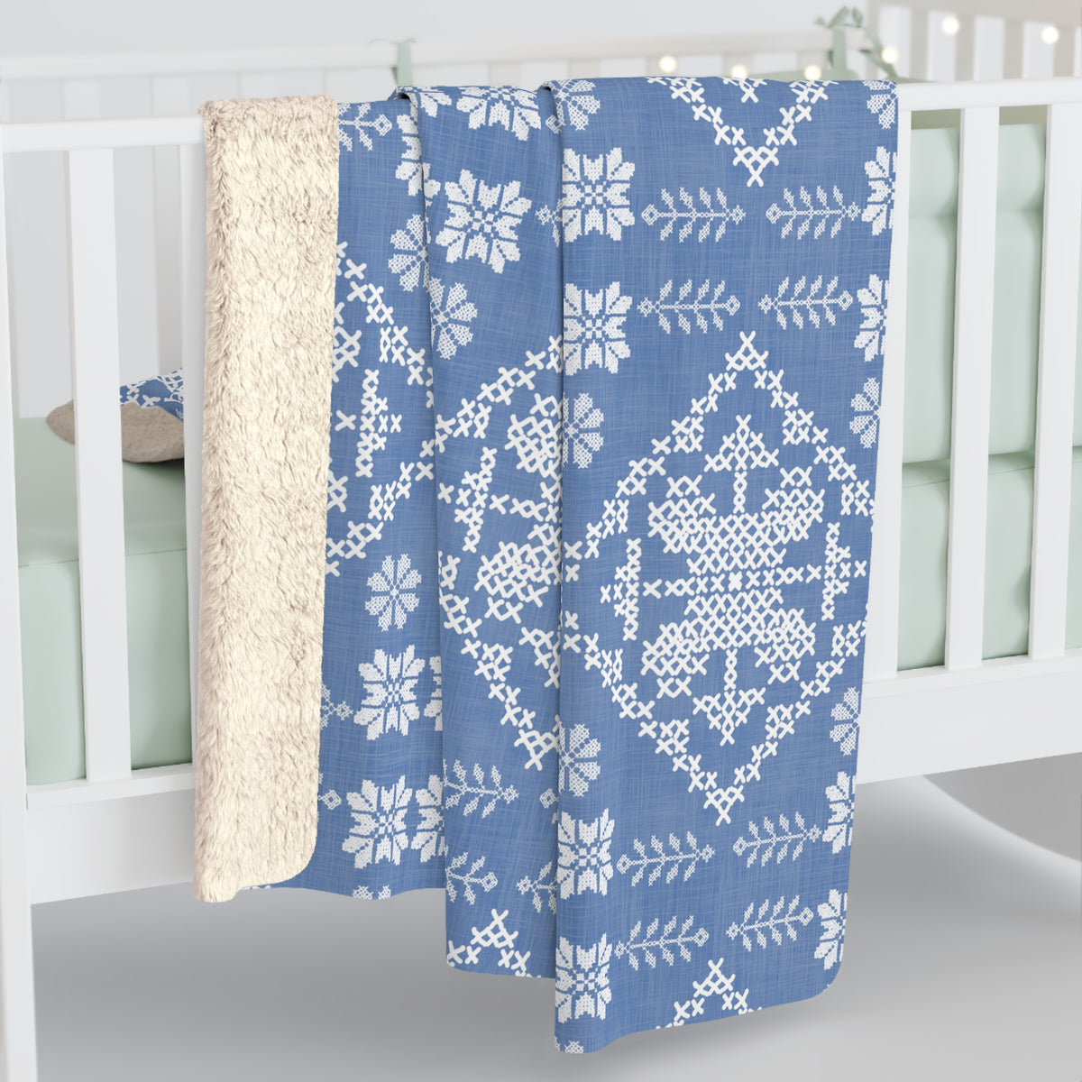 Tatreez Sherpa Fleece Blanket