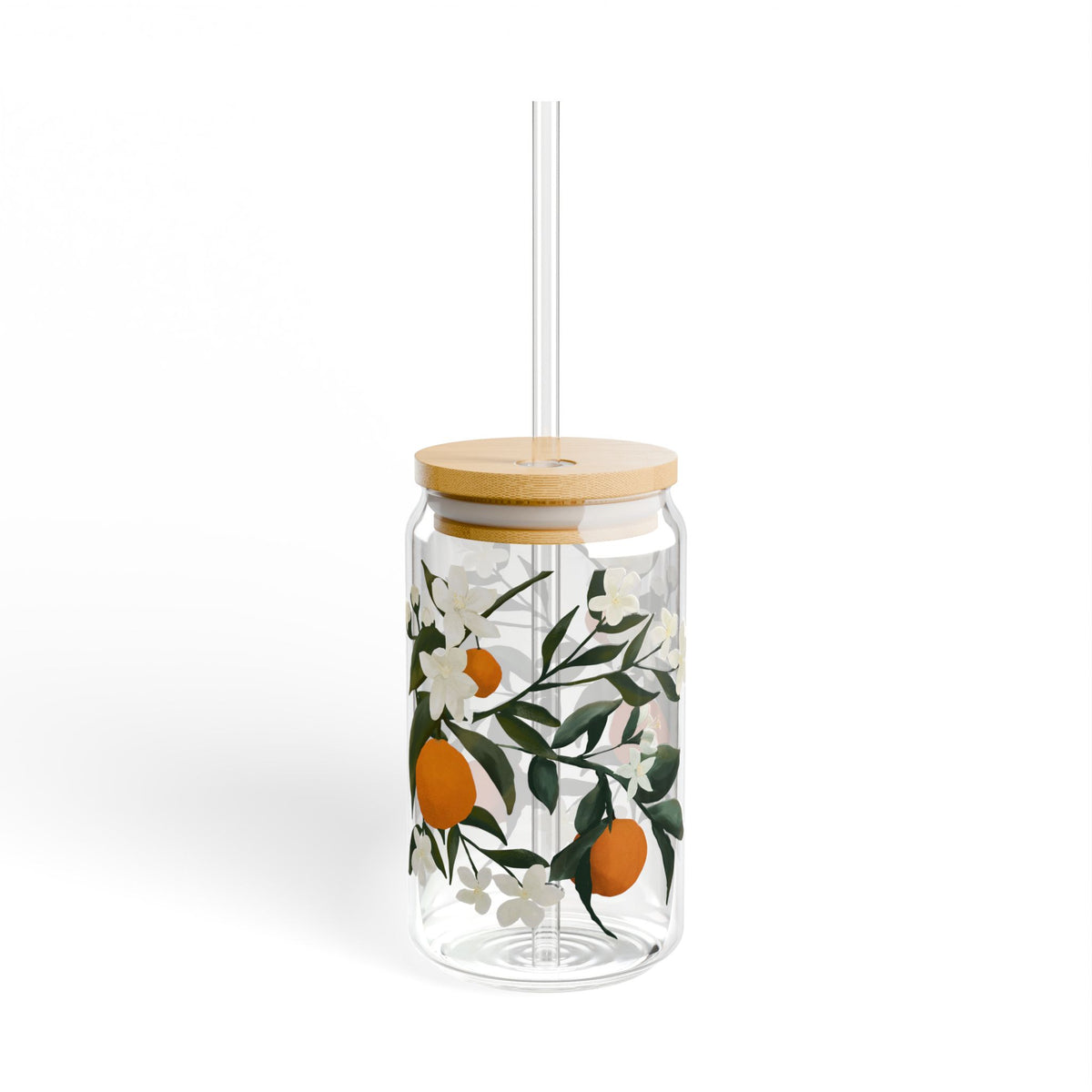The Grove Sipper Glass, 16oz Glass Can - Orange Blossom