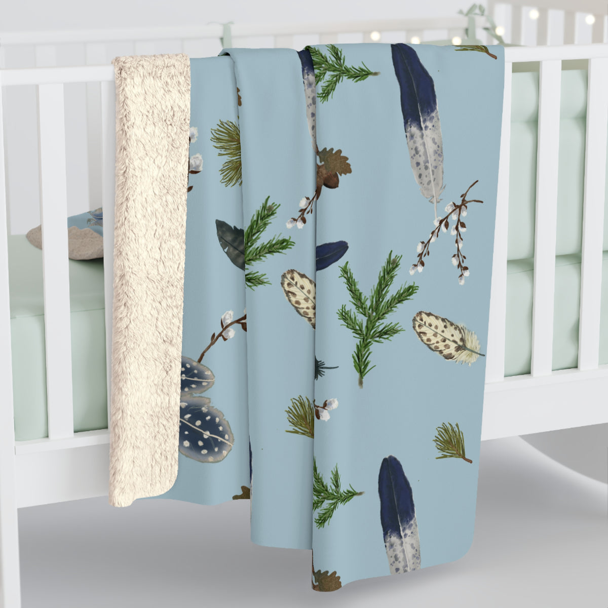 Forest Floor Sherpa Fleece Blanket