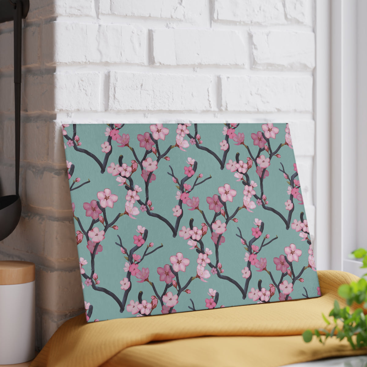 Cherry Blossom Glass Cutting Board