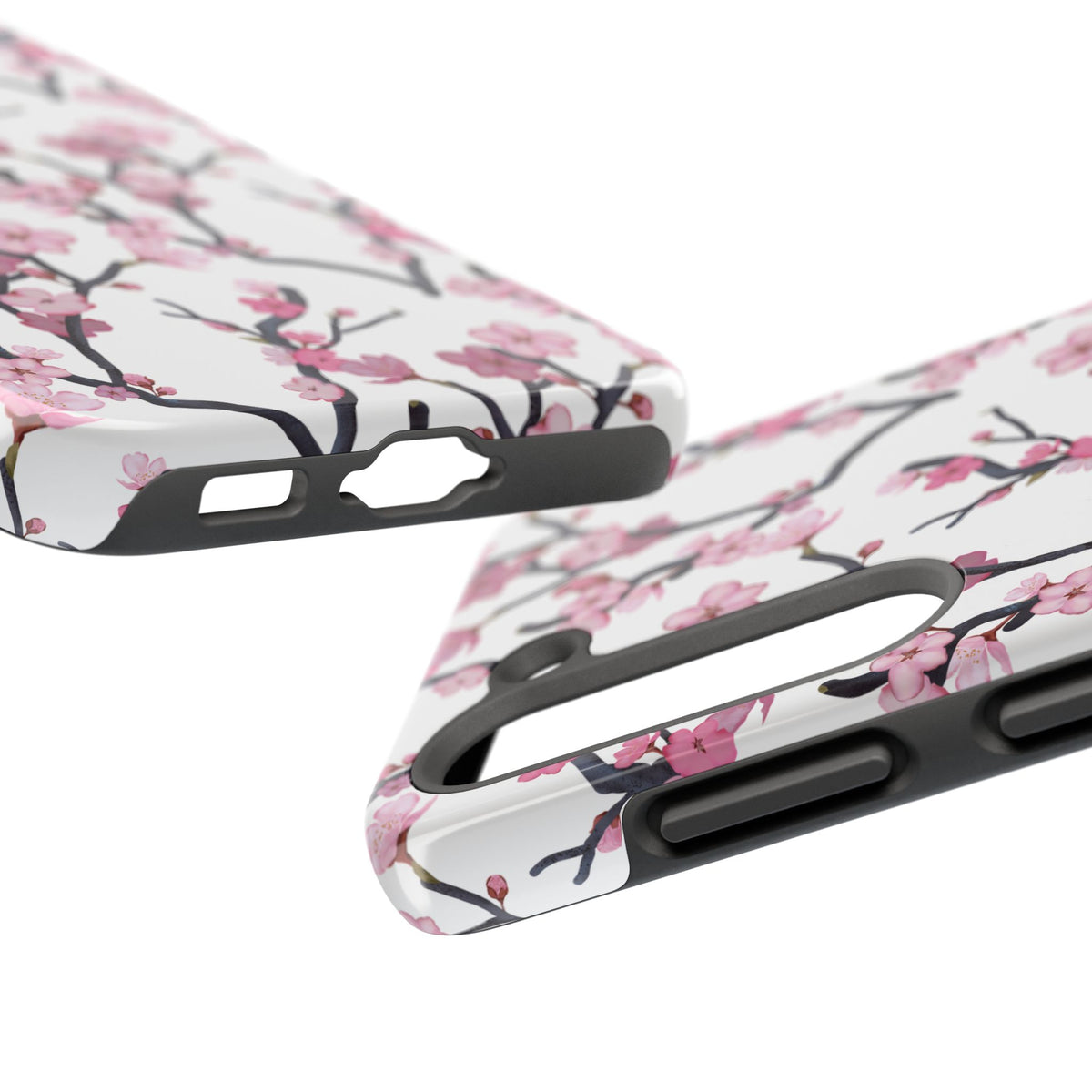 Samsung Galaxy Tough Phone Cases Cherry Blossom White Background