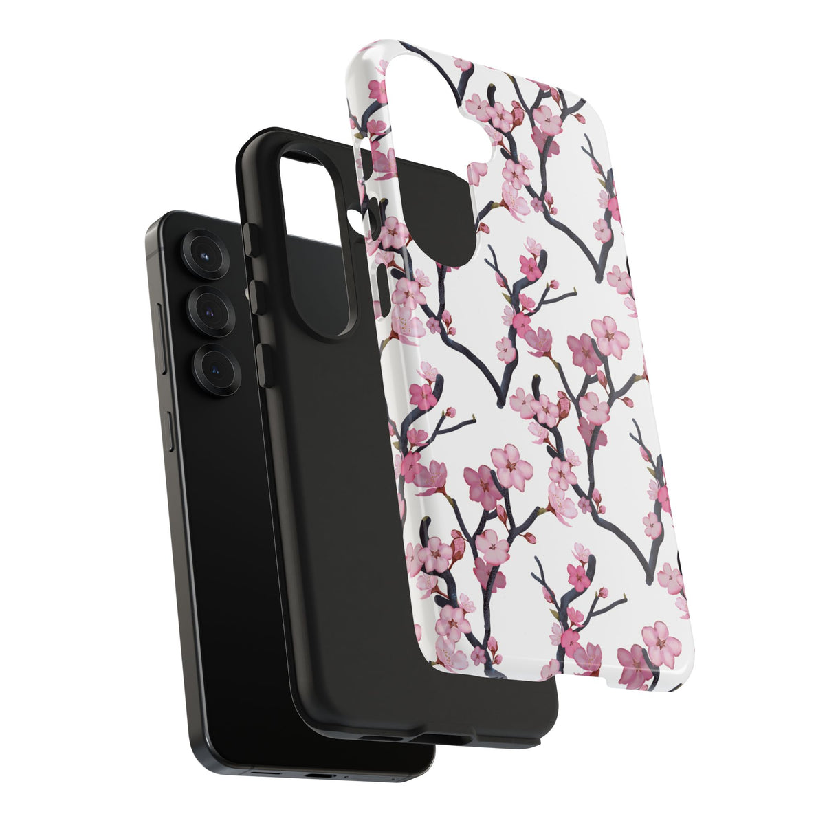 Samsung Galaxy Tough Phone Cases Cherry Blossom White Background
