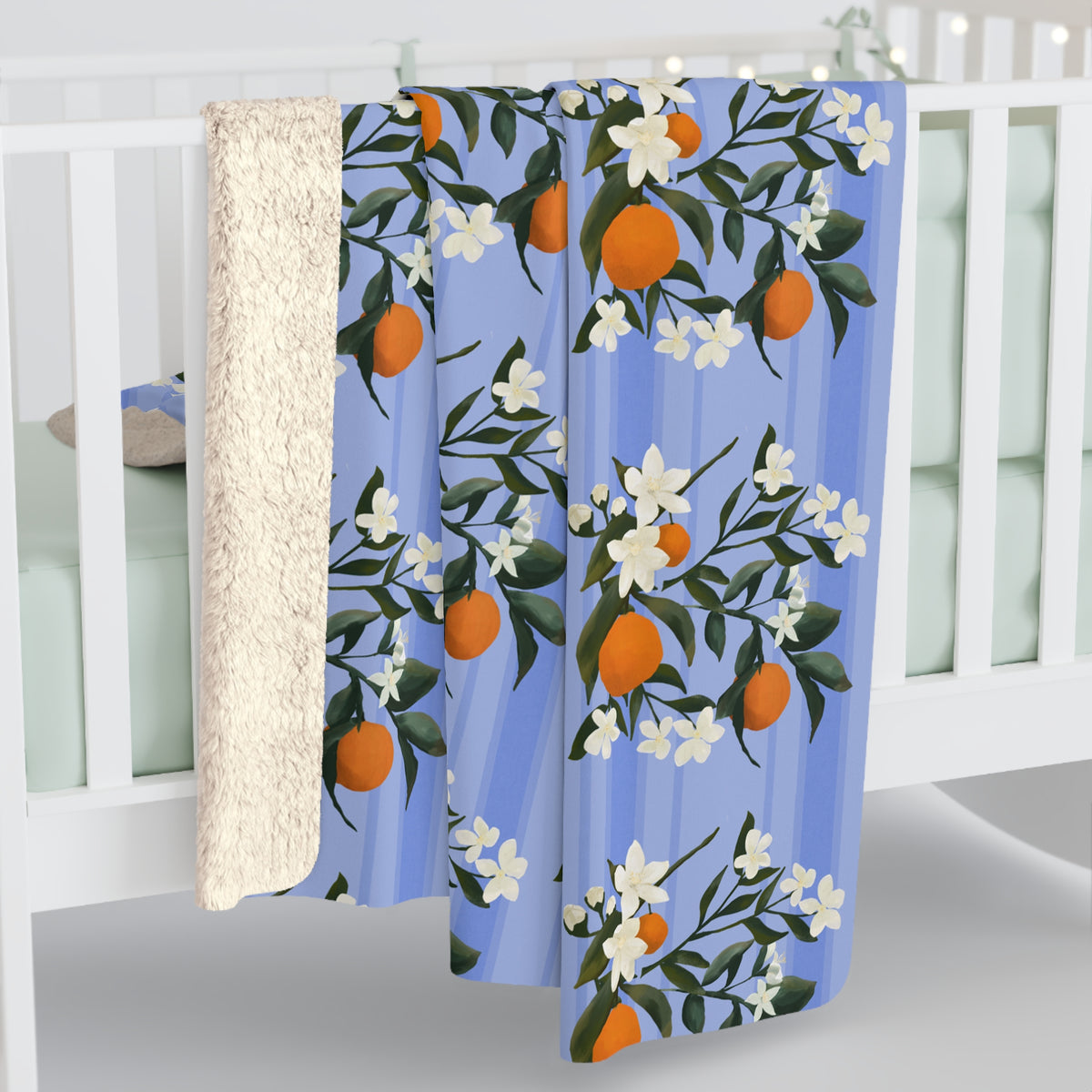 The Grove Sherpa Fleece Blanket - Orange Blossoms