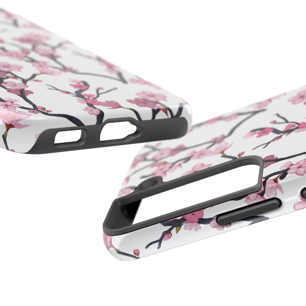 Samsung Galaxy Tough Phone Cases Cherry Blossom White Background