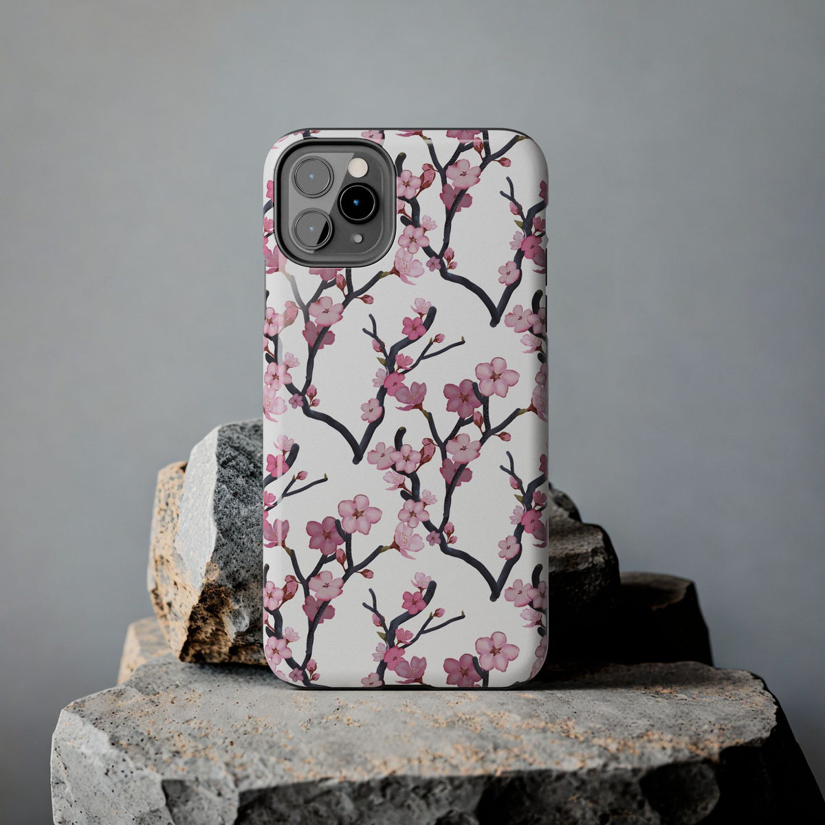 iPhone Tough Phone Cases Cherry Blossom White Background