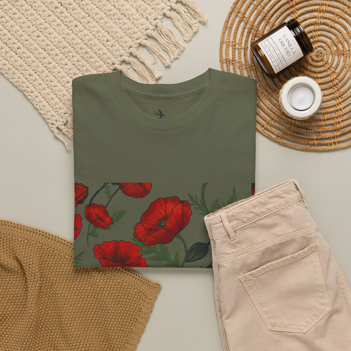 Poppy Field Unisex Heavy Cotton Tee