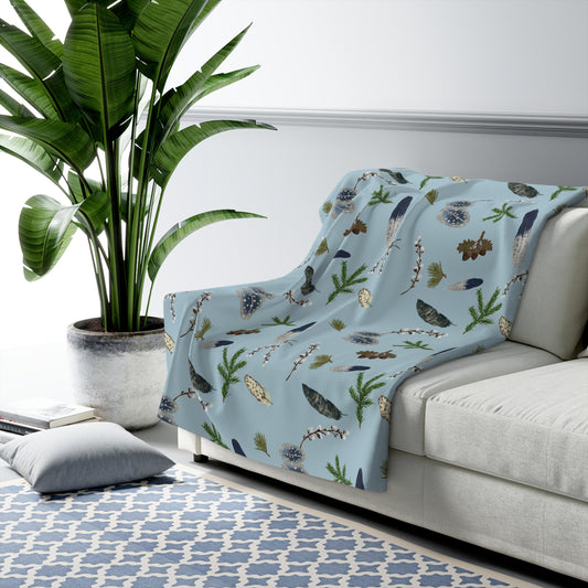Forest Floor Sherpa Fleece Blanket